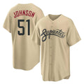 Arizona Diamondbacks #51 Randy Johnson Player Tan Jermy City Connect Home Game Stitched Jerseys