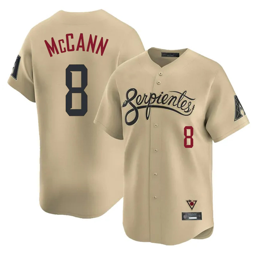 Arizona Diamondbacks #8 James McCann Player Tan Jermy City Connect Limited Home Game Stitched Jerseys