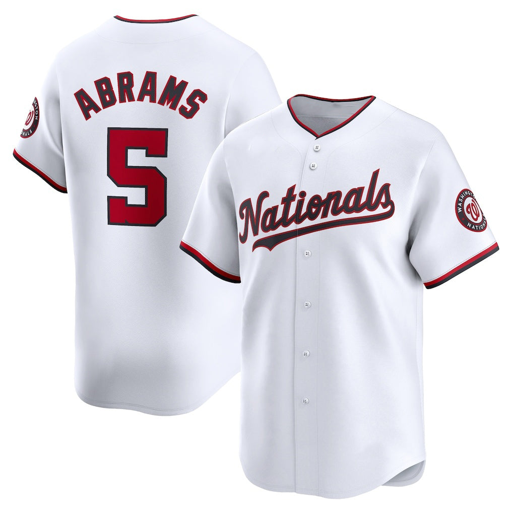 Washington Nationals #5 CJ Abrams White Jermy Home Limited Player Jersey