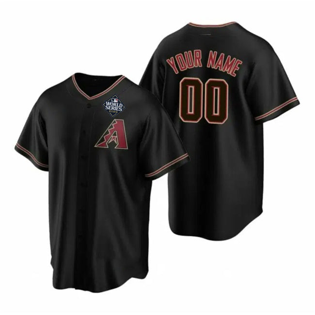 Custom Arizona Diamondbacks Active Player Black Jermy 2023 World Series Cool Base Stitched Jersey