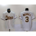 San Diego Padres #3 Jackson Merrill White Jermy 2023 Cool Base Stitched Jersey 2
