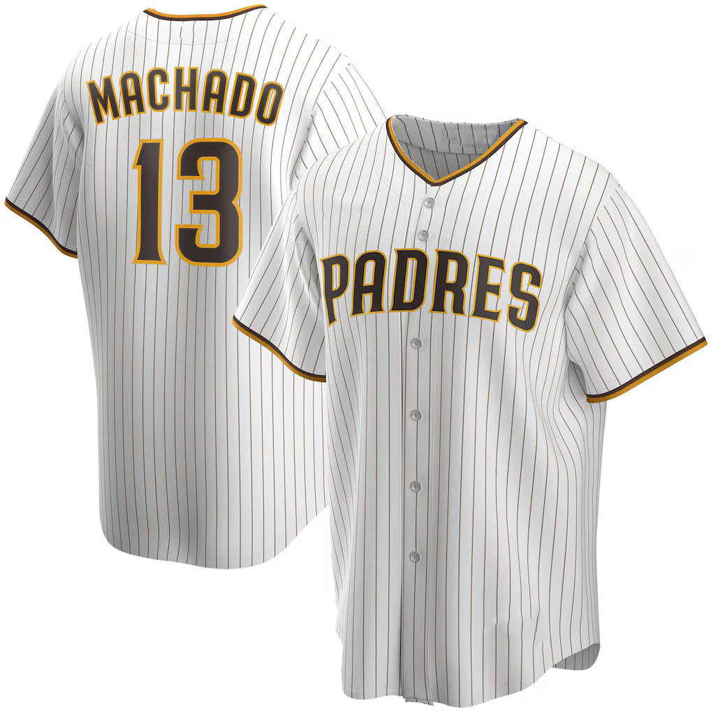 San Diego Padres #13 Manny Machado White Jermy Home Replica Player Jersey