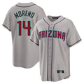 Arizona Diamondbacks #14 Gabriel Moreno Player Gray Jermy Road Home Game Stitched Jerseys