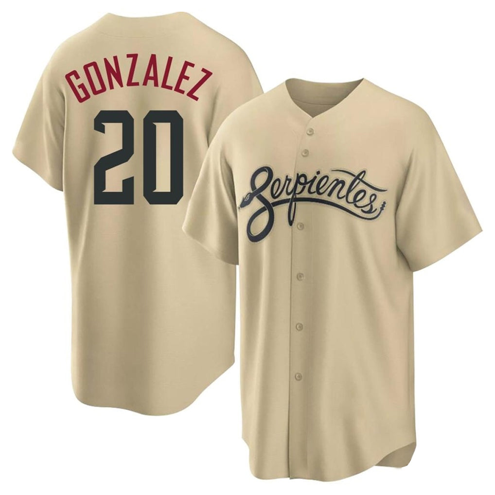 Arizona Diamondbacks #20 Luis Gonzalez Player Tan Jermy City Connect Home Game Stitched Jerseys
