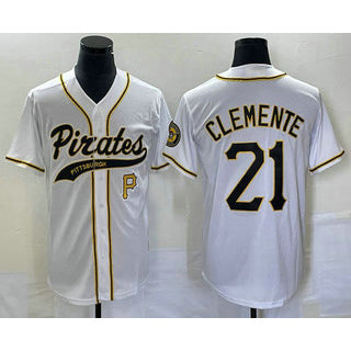 Pittsburgh Pirates #21 Roberto Clemente Number White Jermy Cool Base Stitched Jersey 2