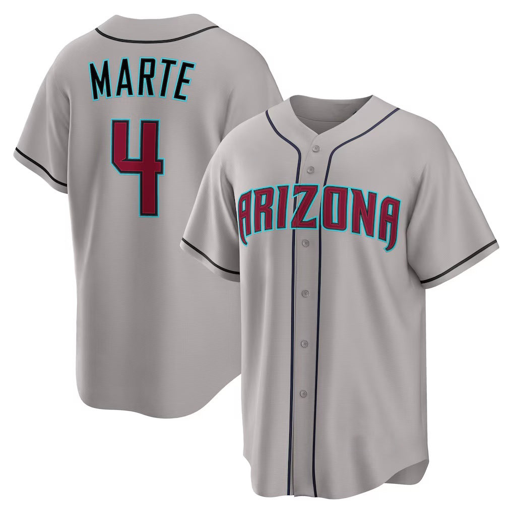 Arizona Diamondbacks #4 Ketel Marte Gray Jermy Road Replica Jersey