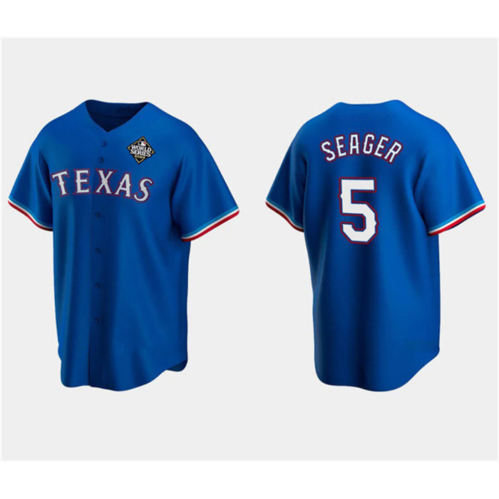 Texas Rangers #5 Corey Seager Royal Jermy 2023 World Series Stitched Jersey
