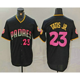San Diego Padres #23 Fernando Tatis Jr Number Black Jermy 20th Anniversary Cool Base Stitched Jersey
