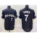 Philadelphia Phillies #7 Trea Turner Black Jermy Gothic Vapor Limited Stitched Jersey
