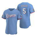 Texas Rangers #5 Corey Seager Light Blue Jermy Flex Base Stitched Jersey