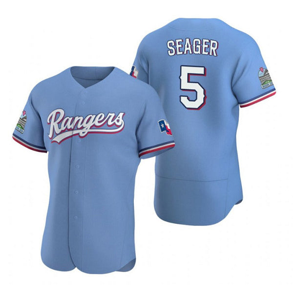 Texas Rangers #5 Corey Seager Light Blue Jermy Flex Base Stitched Jersey