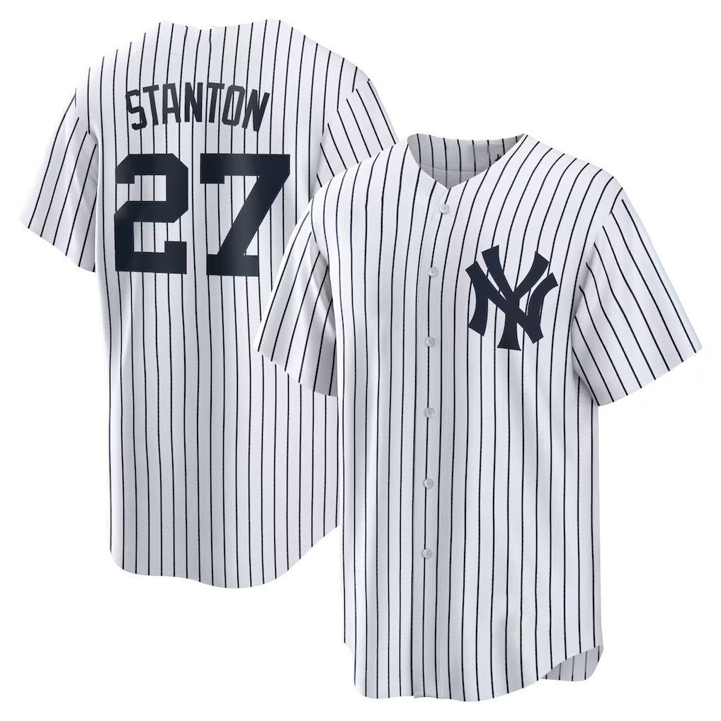 New York Yankees #27 Giancarlo Stanton White Jermy Home Replica Player Name Jersey