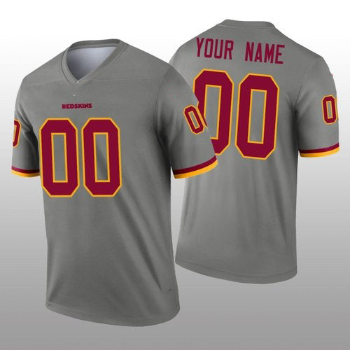 Custom W.Redskins Gray Jermy Inverted Legend Jersey