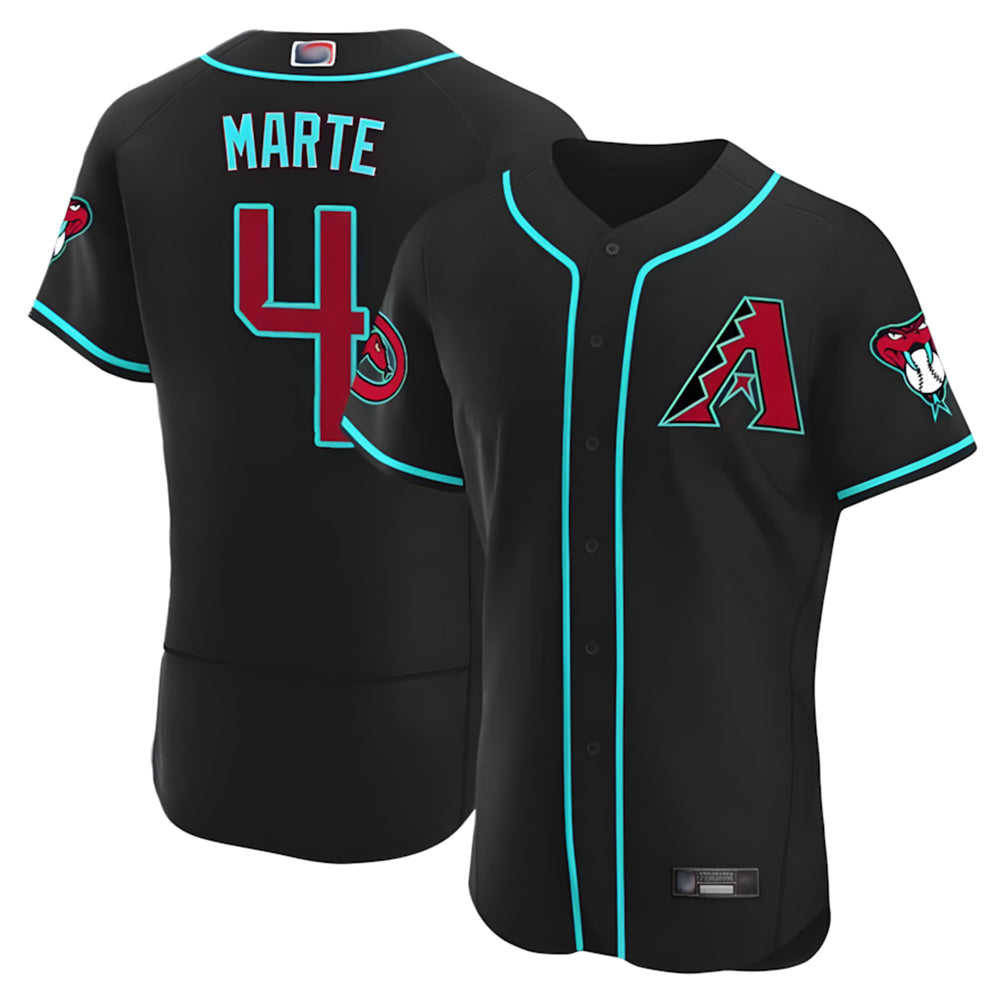 Arizona Diamondbacks #4 Ketel Marte Player Black Jermy Limited Elite Home Game Stitched Jerseys