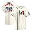 Arizona Diamondbacks #20 Luis Gonzalez Player Cream Jermy USA 250 Fourth of July Home Game Stitched Jerseys