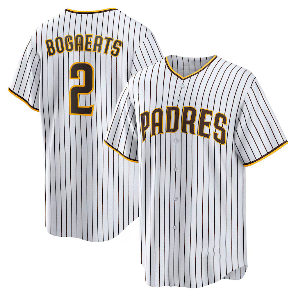San Diego Padres #2 Xander Bogaerts White-Brown Jermy Home Official Replica Player Jersey