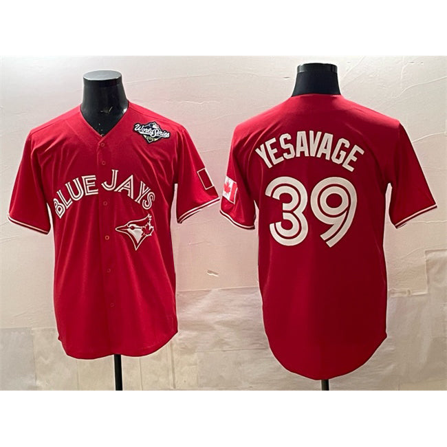 Toronto Blue Jays #39 Trey Yesavage Red Jermy 2025 World Series Cool Base Stitched Jersey