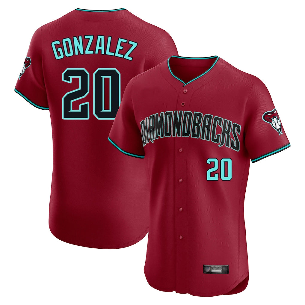 Arizona Diamondbacks #20 Luis Gonzalez Player Red Jermy Limited Elite Home Game Stitched Jerseys