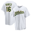 Oakland Athletics #16 Nick Kurtz White Jermy Home Replica Player Jersey