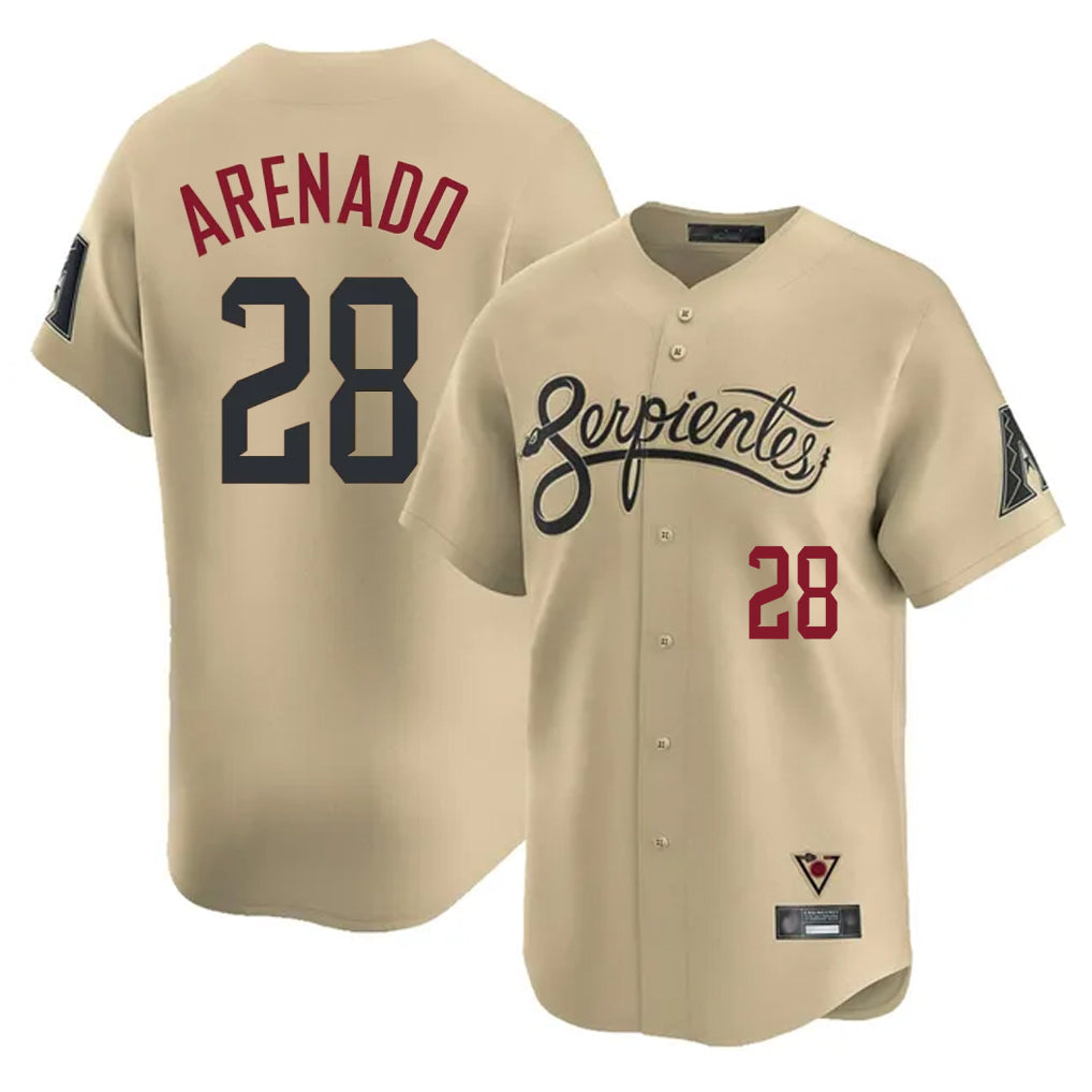 Arizona Diamondbacks #28 Nolan Arenado Player Tan Jermy City Connect Limited Home Game Stitched Jerseys