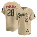 Arizona Diamondbacks #28 Nolan Arenado Player Tan Jermy City Connect Limited Home Game Stitched Jerseys