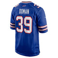 B.Bills #39 Tommy Doman Royal Jermy Team Game Jersey