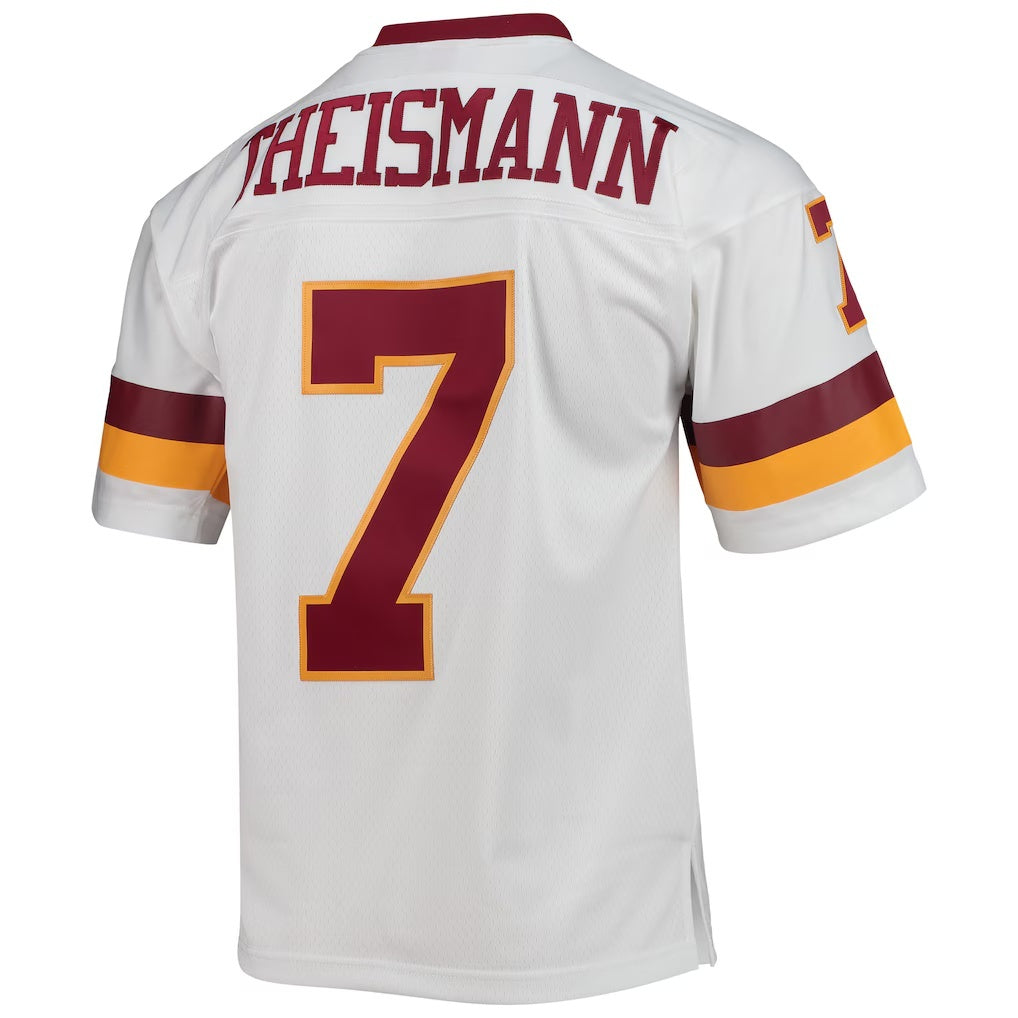 W.Football Team #7 Joe Theismann Mitchell & Ness White Jermy Legacy Replica Jersey