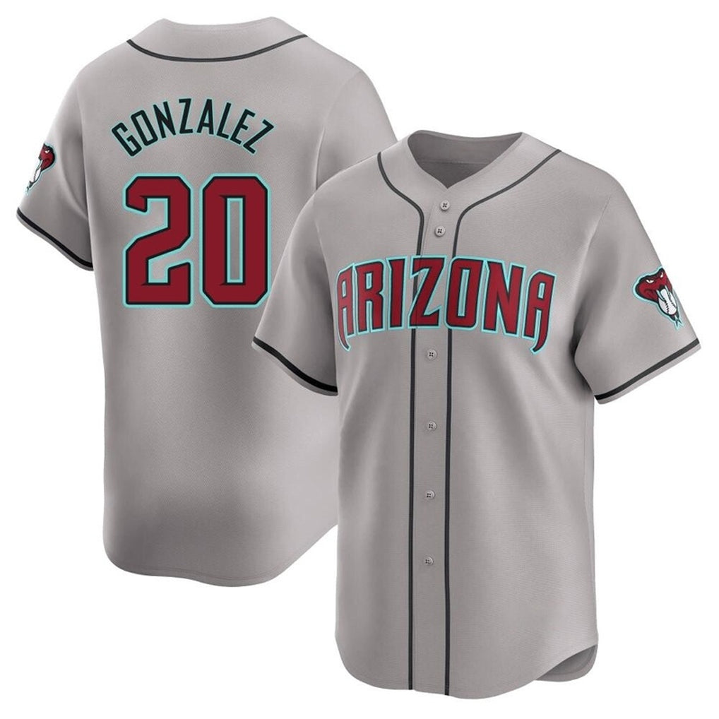 Arizona Diamondbacks #20 Luis Gonzalez Player Gray Jermy Road Limited Home Game Stitched Jerseys