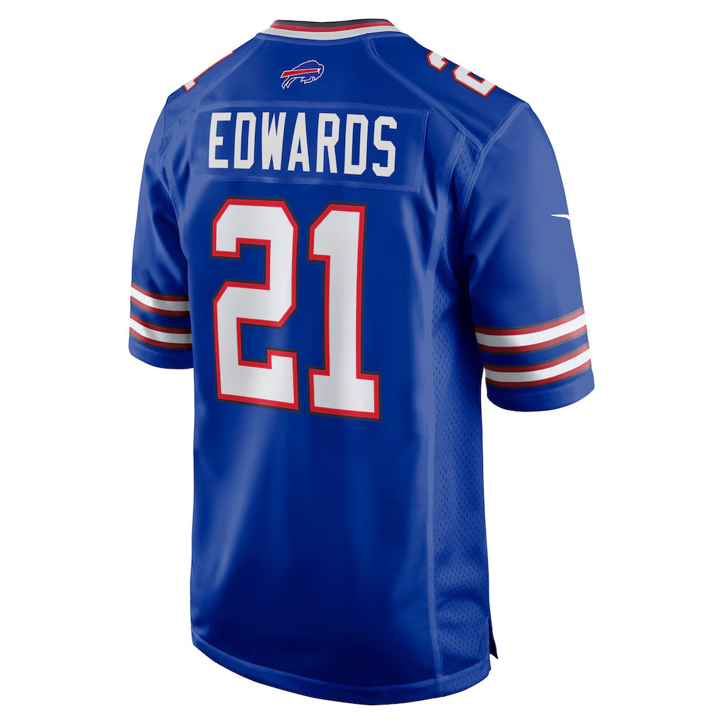 B.Bills #21 Mike Edwards Royal Jermy Game Jersey