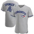 Toronto Blue Jays #4 George Springer Gray Jermy Flex Base Stitched Jersey