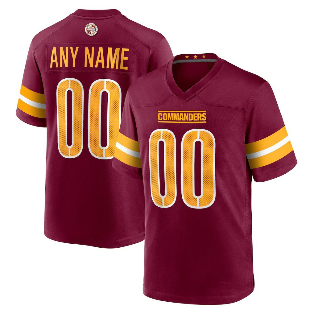Custom W.Commanders Burgundy Jermy Game Player Jersey