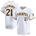 Pittsburgh Pirates #21 Roberto Clemente White Jermy Home Limited Stitched Jersey