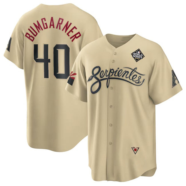 Arizona Diamondbacks #40 Madison Bumgarner Gold Jermy 2023 World Series City Connect Cool Base Stitched Jersey