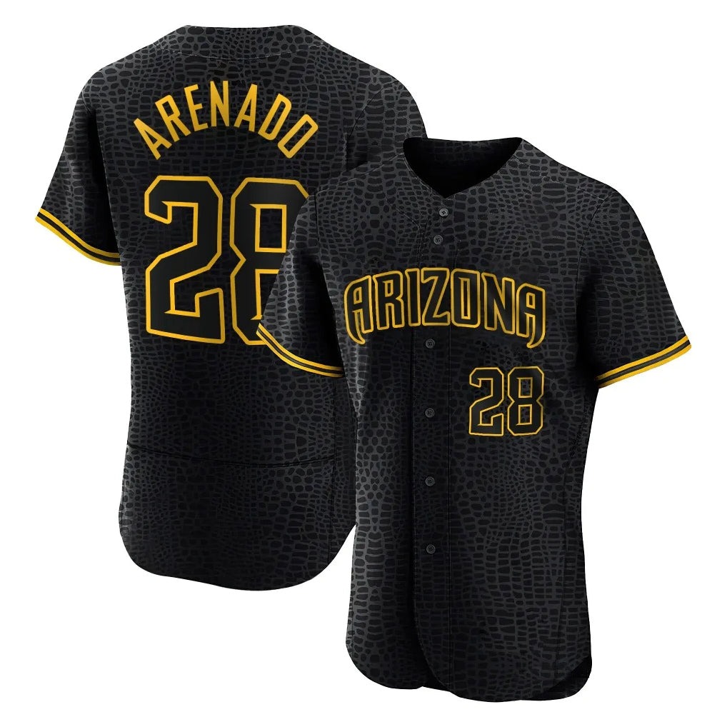 Arizona Diamondbacks #28 Nolan Arenado Player Black Jermy Snake Skin City Limited Elite Home Game Stitched Jerseys