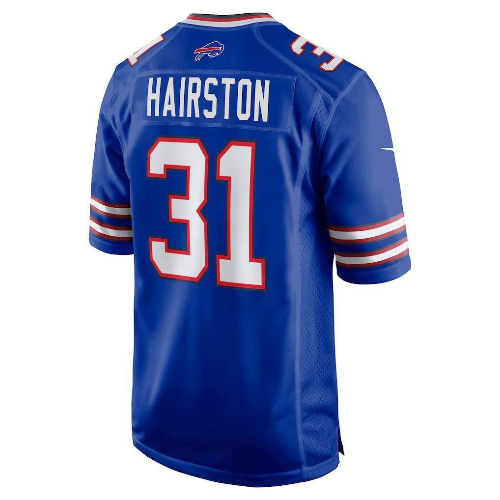 B.Bills #31 Maxwell Hairston Royal Jermy 2025 active First Round Pick Game Jersey
