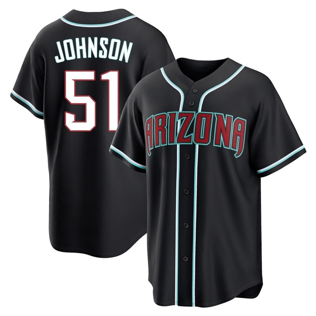Arizona Diamondbacks #51 Randy Johnson Player Black Jermy Home Game Stitched Jerseys