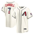 Arizona Diamondbacks #7 Corbin Carroll Player Cream Jermy USA 250 Fourth of July Home Game Stitched Jerseys