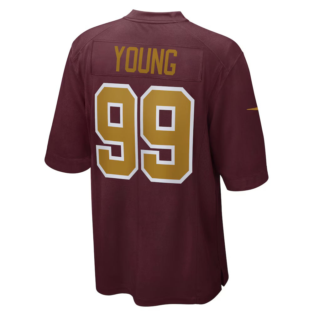 W.Football Team #99 Chase Young Burgundy Jermy Alternate Game Jersey