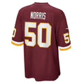 W.Football Team #50 Jared Norris Burgundy Jermy Game Player Jersey