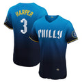 Philadelphia Phillies #3 Bryce Harper Navy Jermy City Connect Elite Jersey