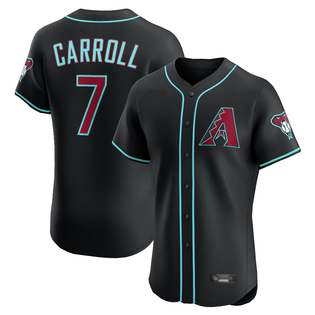Arizona Diamondbacks #7 Corbin Carroll Player Black Jermy Limited Elite Home Game Stitched Jerseys