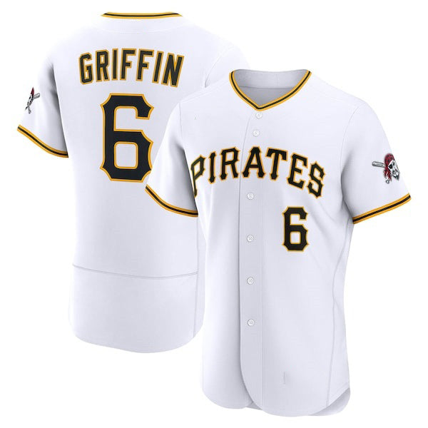 Pittsburgh Pirates #6 Konnor Griffin White Jermy Home Authentic Jersey