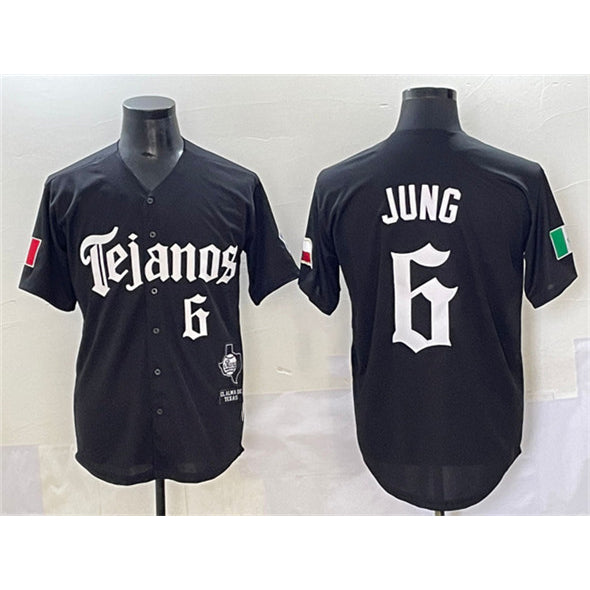 Texas Rangers #6 Josh Jung Black Jermy Mexico 2025 Vapor Premier Limited Stitched Jersey