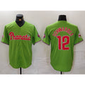 Philadelphia Phillies #12 Kyle Schwarber Green Jermy With Patch Stitched Cool Base Jersey