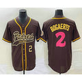 San Diego Padres #2 Xander Bogaerts Number Brown Jermy NEW 2023 City Connect Cool Base Stitched Jersey