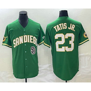 San Diego Padres #23 Fernando Tatis Jr Green Jermy Cool Base Stitched Jersey 2