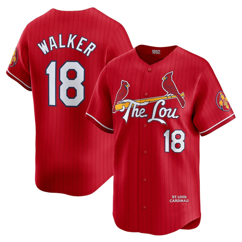 St. Louis Cardinals #18 Jordan Walker Red Jermy City Connect Limited Player Jersey