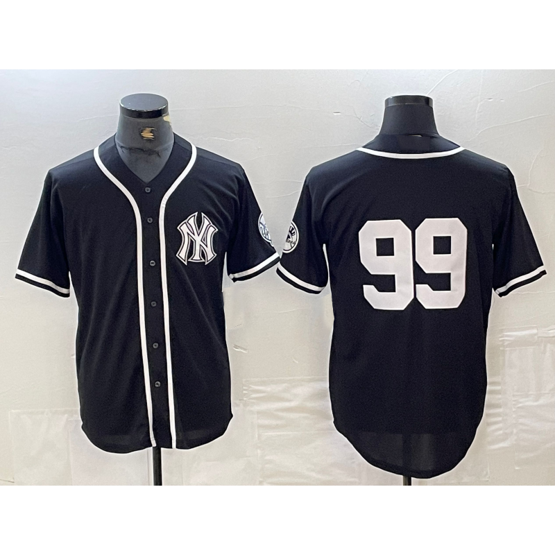 New York Yankees #99 Aaron Judge No Name Black White Jermy Cool Base Stitched Jersey