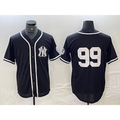 New York Yankees #99 Aaron Judge No Name Black White Jermy Cool Base Stitched Jersey