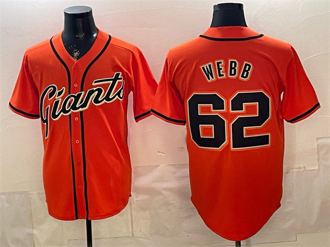 San Francisco Giants #62 Logan Webb Orange Jermy Cool Base Stitched Jersey